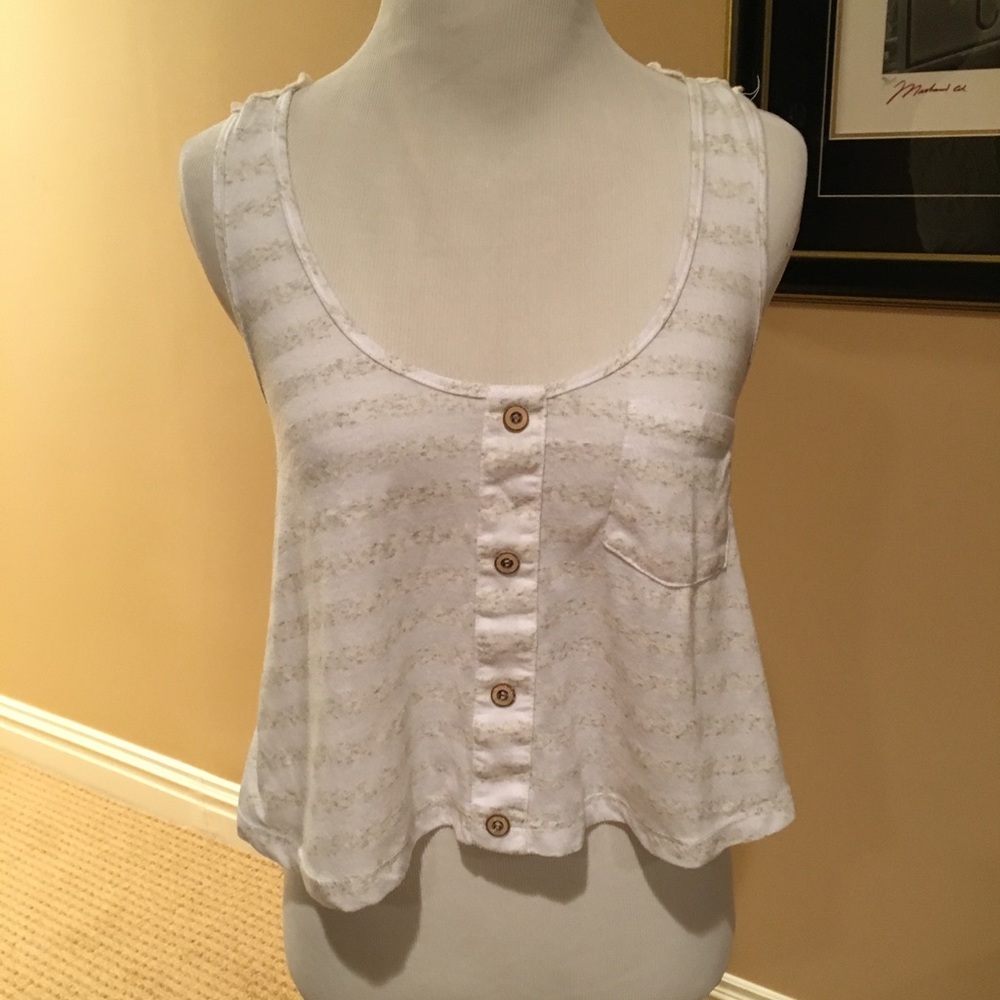 Cute striped tank top w/sexy lace design on back